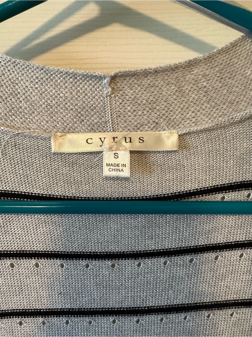 Cyrus Light Gray and Black Striped Open Cardigan - Picture 2 of 2